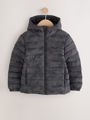 Grey Quilted Midweight Hooded Jacket (3-17yrs) - Image 1 of 7