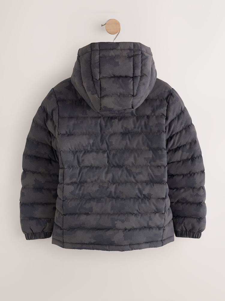 Grey Quilted Midweight Hooded Jacket (3-17yrs) - Image 2 of 7 Grey Quilted Midweight Hooded Jacket (3-17yrs) - Image 2 of 7