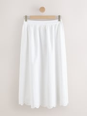 Laura Ashley White Broderie Cotton Scalloped Edge Skirt Co-ord - Image 6 of 8