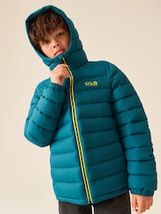 Teal Blue Quilted Midweight Hooded Jacket (3-17yrs) - Image 3 of 5