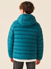 Teal Blue Quilted Midweight Hooded Jacket (3-17yrs) - Image 4 of 5