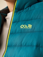 Teal Blue Quilted Midweight Hooded Jacket (3-17yrs) - Image 5 of 5
