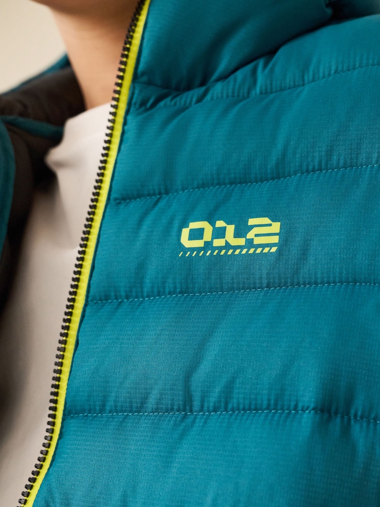 Teal Blue Quilted Midweight Hooded Jacket (3-17yrs) - Image 5 of 5 Teal Blue Quilted Midweight Hooded Jacket (3-17yrs) - Image 5 of 5