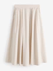 Laura Ashley Stone Linen Blend Pleated Midi Skirt - Image 5 of 7