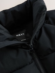 Black Microfleece Lined Padded Hoodless Coat (3-16yrs) - Image 11 of 12