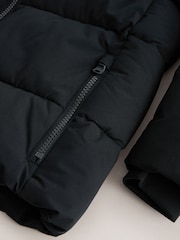 Black Microfleece Lined Padded Hoodless Coat (3-16yrs) - Image 12 of 12