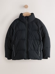 Black Microfleece Lined Padded Hoodless Coat (3-16yrs) - Image 8 of 12