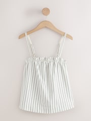 Ecru Stripe Strappy Denim Top - Image 6 of 8
