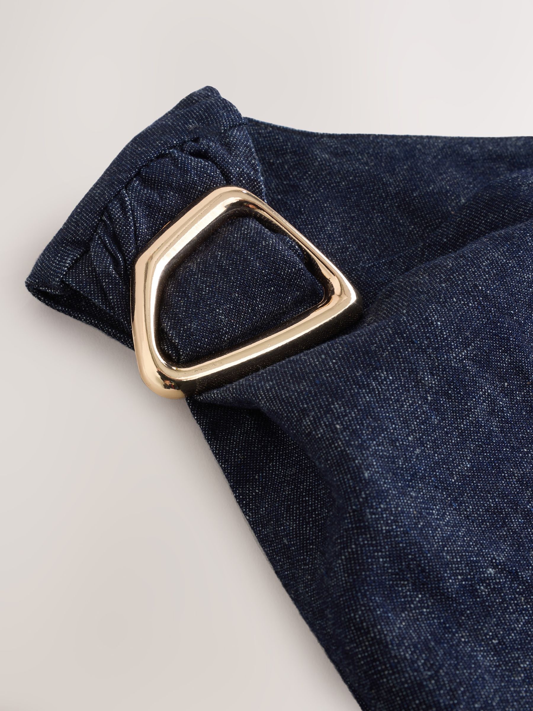 Buy Indigo Blue N. Premium Denim One Shoulder Gold Hardware Top