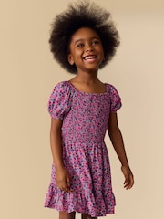 Pink Ditsy Shirred Playsuit (3-16yrs) - Image 2 of 8