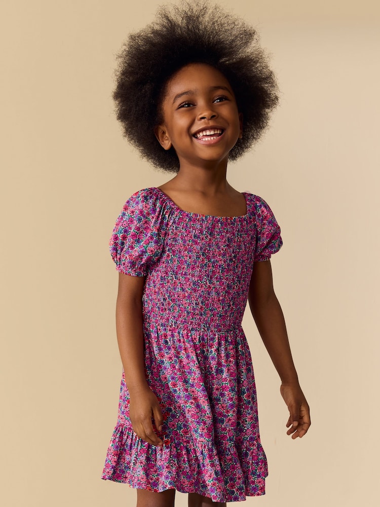 Pink Ditsy Shirred Playsuit (3-16yrs) - Image 2 of 8