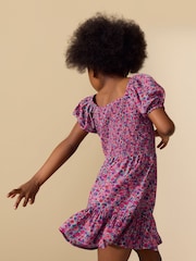Pink Ditsy Shirred Playsuit (3-16yrs) - Image 3 of 8