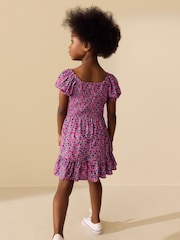 Pink Ditsy Shirred Playsuit (3-16yrs) - Image 4 of 8