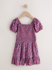 Pink Ditsy Shirred Playsuit (3-16yrs) - Image 5 of 8