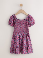 Pink Ditsy Shirred Playsuit (3-16yrs) - Image 6 of 8