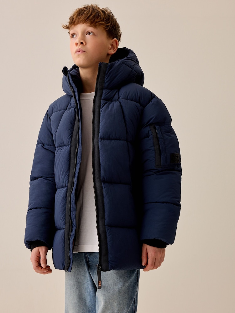 Navy Blue Utility Padded Coat (3-16yrs) - Image 1 of 14 Navy Blue Utility Padded Coat (3-16yrs) - Image 1 of 14