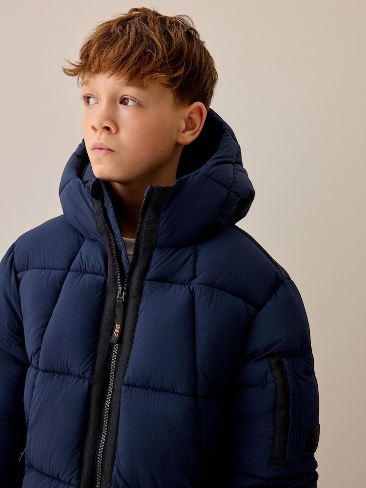 Navy Blue Utility Padded Coat (3-16yrs) - Image 2 of 14 Navy Blue Utility Padded Coat (3-16yrs) - Image 2 of 14