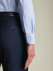 Голубой - Приталенная рубашка из не железной саржи Charles Tyrwhitt - Изображение 5 6