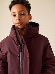 Burgundy Red Waterproof Parka Coat (3-17yrs) - Image 6 of 13