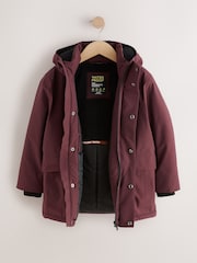 Burgundy Red Waterproof Parka Coat (3-17yrs) - Image 9 of 13