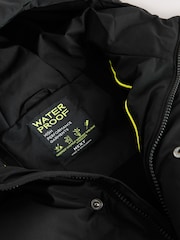 Black Waterproof Padded Long Line Coat (3-16yrs) - Image 10 of 12