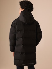 Black Waterproof Padded Long Line Coat (3-16yrs) - Image 4 of 12