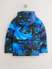Blue/Black Graphic Waterproof Padded Coat (3-17yrs) - Image 10 of 14