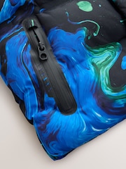 Blue/Black Graphic Waterproof Padded Coat (3-17yrs) - Image 12 of 14