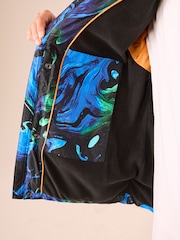 Blue/Black Graphic Waterproof Padded Coat (3-17yrs) - Image 6 of 14