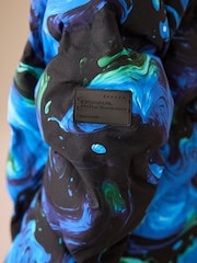 Blue/Black Graphic Waterproof Padded Coat (3-17yrs) - Image 7 of 14
