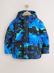 Blue/Black Graphic Waterproof Padded Coat (3-17yrs) - Image 8 of 14