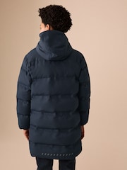 Navy Waterproof Padded Long Line Coat (3-16yrs) - Image 4 of 12