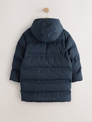 Navy Waterproof Padded Long Line Coat (3-16yrs) - Image 7 of 12