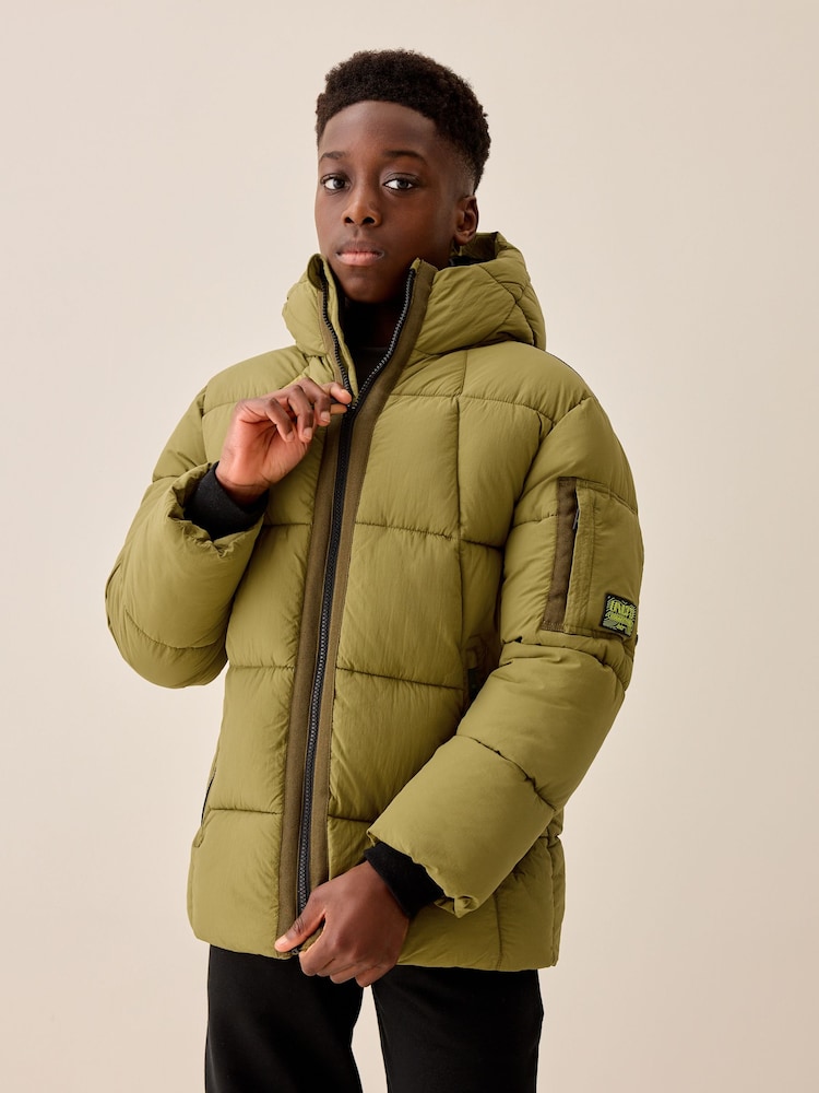 Olive Green Utility Padded Coat (3-16yrs) - Image 2 of 11 Olive Green Utility Padded Coat (3-16yrs) - Image 2 of 11