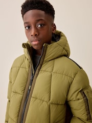Olive Green Utility Padded Coat (3-16yrs) - Image 3 of 11