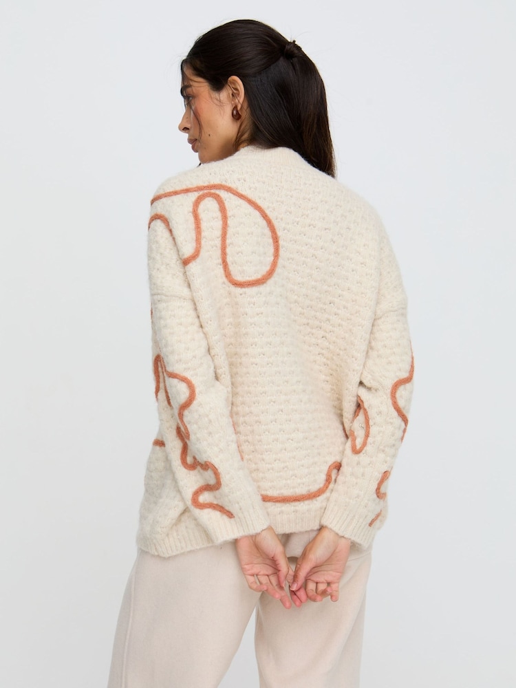 Raffya Natural Elton Embroidered Jumper - Image 2 of 6