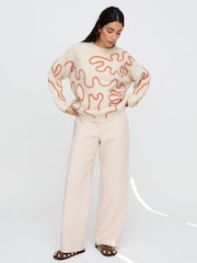 Raffya Natural Elton Embroidered Jumper - Image 3 of 6