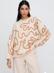 Raffya Natural Elton Embroidered Jumper - Image 5 of 6