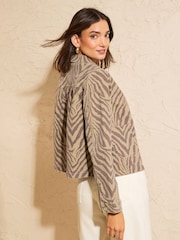 Love & Roses Zebra Denim Swing Jacket - Bilde 2 av 4