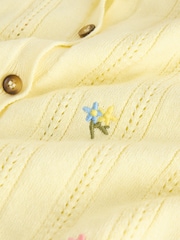 Laura Ashley Yellow Embroidered Frilly Cardigan - Image 5 of 7