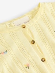 Laura Ashley Yellow Embroidered Frilly Cardigan - Image 6 of 7