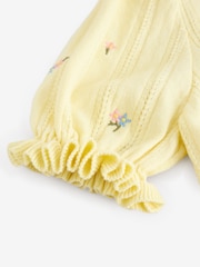 Laura Ashley Yellow Embroidered Frilly Cardigan - Image 7 of 7