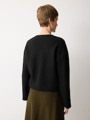 Jigsaw Black Boiled Wool Blend Jacket - Image 4 of 5
