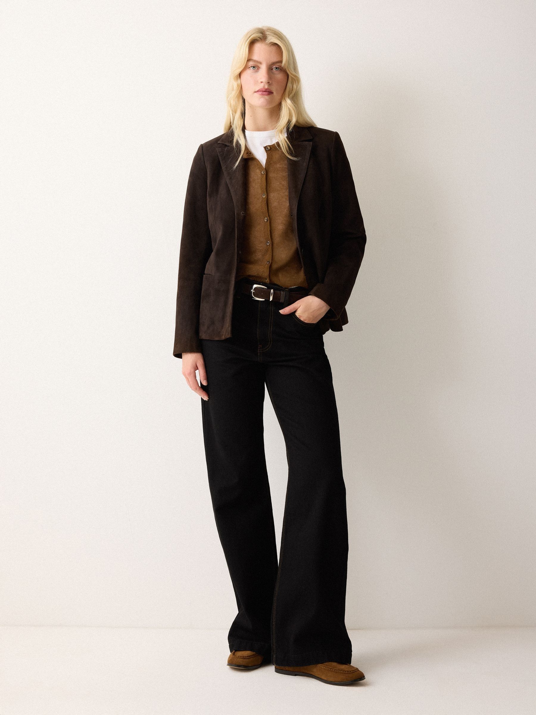 Buy Jigsaw Brown Austen Suede Blazer from Next USA