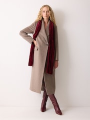 Jigsaw Red Velvet Plisse Scarf - Image 2 of 3