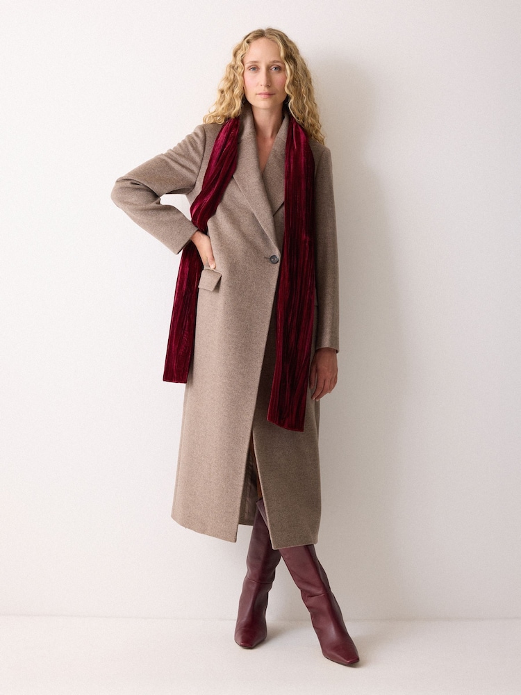 Jigsaw Red Velvet Plisse Scarf - Image 2 of 3 Jigsaw Red Velvet Plisse Scarf - Image 2 of 3