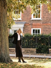 Jigsaw Brown Suede Fluid Midi Skirt - Image 5 of 6