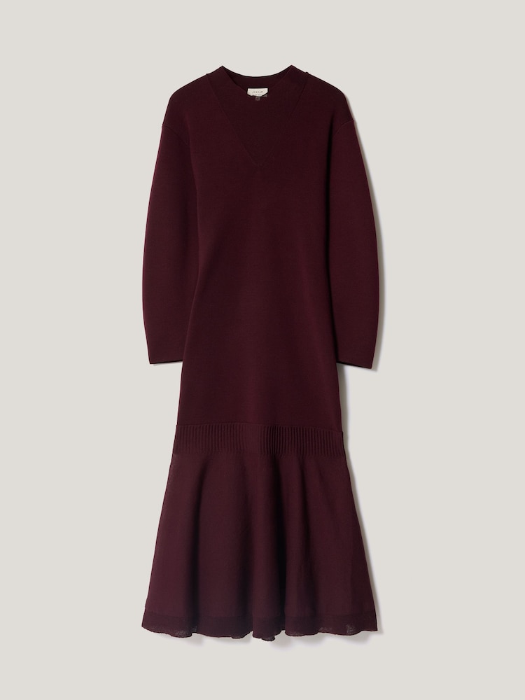 Jigsaw Red Sheer Panel Knit Dress - Image 6 of 6 Jigsaw Red Sheer Panel Knit Dress - Image 6 of 6