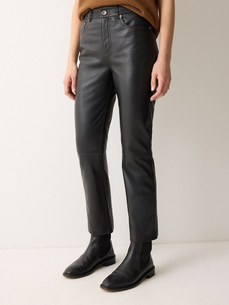Jigsaw Black Leather Lea Jeans - Image 1 of 5