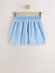 Bleach Blue Embroidered Pull-On Denim Shorts - Image 7 of 9